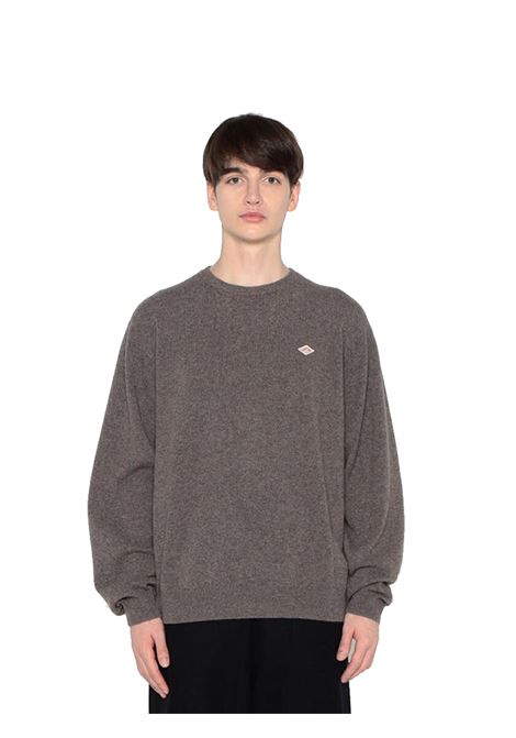 maglione p.o. uomo grigio chiaro in lana DANTON | DT-D0028LIGHT GREY